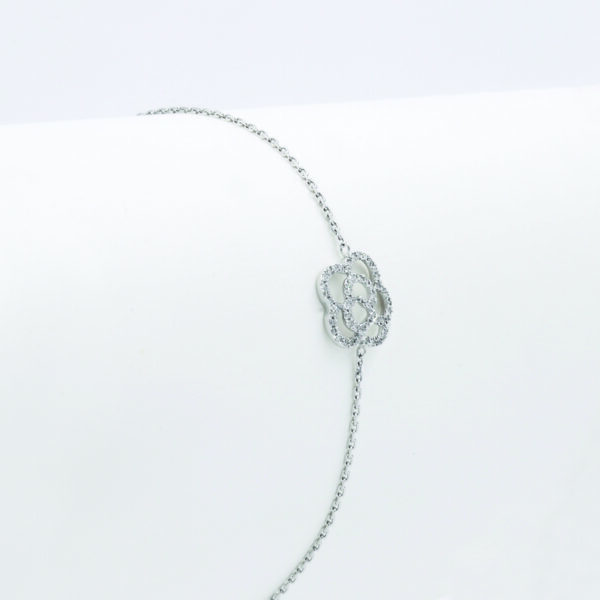 BR0679-B Camellia Diamond Bracelet in White Gold - Side View