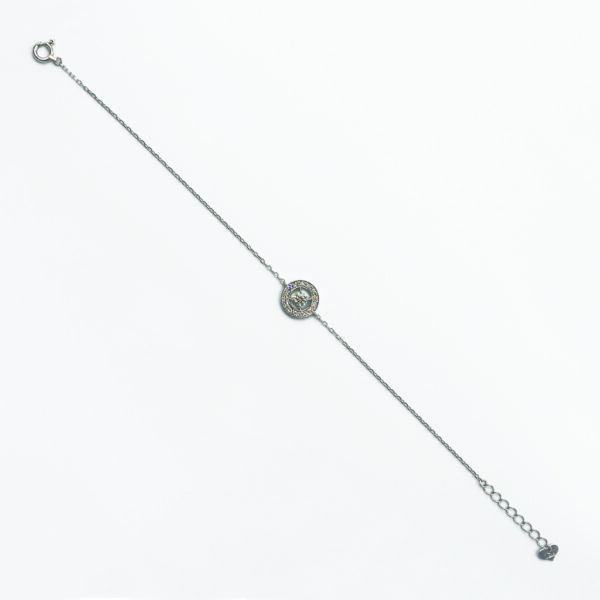 BR0680 Round Motif Diamond Bracelet in White Gold