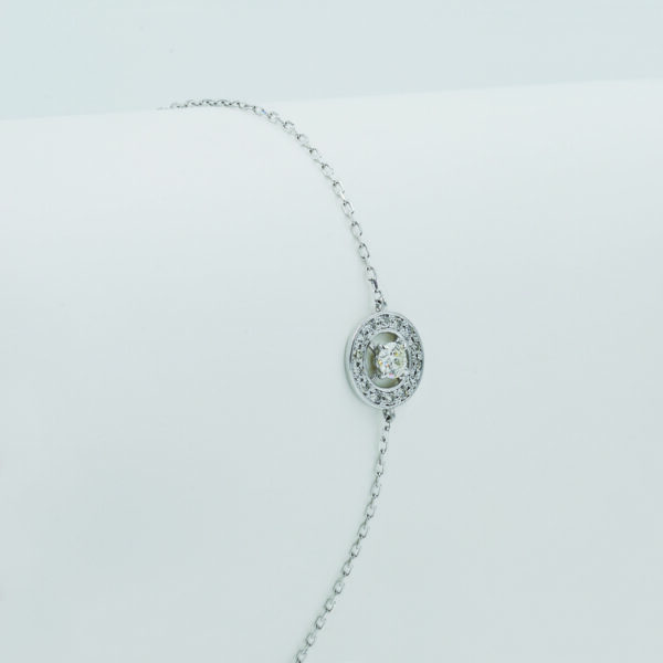 BR0680-B Round Motif Diamond Bracelet in White Gold - Side View