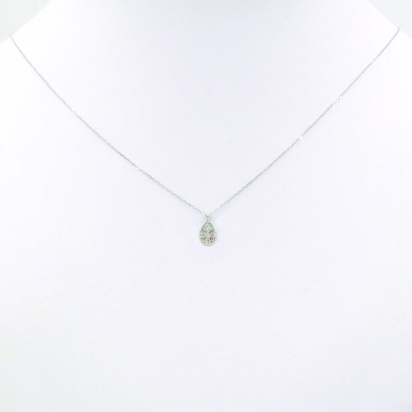 NE0944W-A Pear-Shaped Diamond Necklace in White Gold
