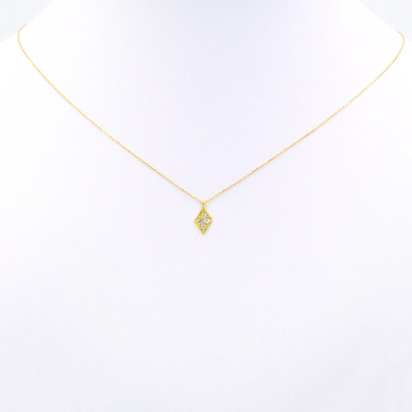NE0948-A Rhombus Diamond Necklace - Neck View